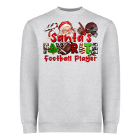 Heather Grey santas favorite  football player Heavyweight Sweatshirt - CowGirlArtShop