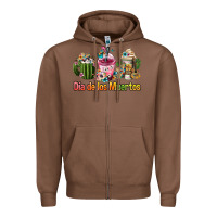 Chestnut Mexican Día De Los Muertos Coffee Cups Zipper Hoodie - FaDigitalArtStudio