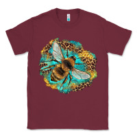 Burgundy leopard honeycomb with bee Classic Tee - Artiststas