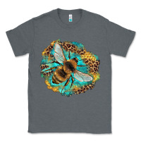 Charcoal Heather leopard honeycomb with bee Classic Tee - Artiststas