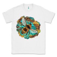 White leopard honeycomb with bee Classic Tee - Artiststas