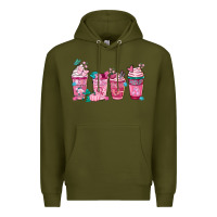 Army Green Breast Cancer Coffee Cups Premium Hoodie - FaDigitalArtStudio