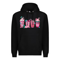 Black Breast Cancer Coffee Cups Premium Hoodie - FaDigitalArtStudio