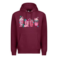 Burgundy Breast Cancer Coffee Cups Premium Hoodie - FaDigitalArtStudio