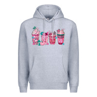Heather Grey Breast Cancer Coffee Cups Premium Hoodie - FaDigitalArtStudio