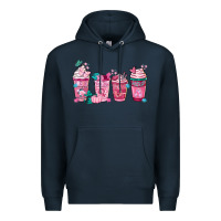 Navy Breast Cancer Coffee Cups Premium Hoodie - FaDigitalArtStudio