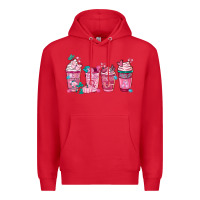 Red Breast Cancer Coffee Cups Premium Hoodie - FaDigitalArtStudio