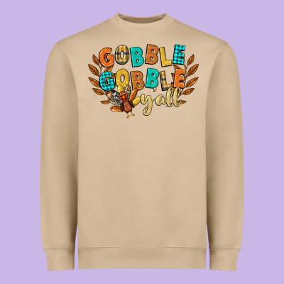 Gobble Gobble Yall Heavyweight Sweatshirt Designed By Cowgirlartshop