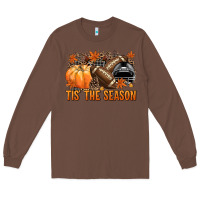 Chestnut Tis' the season Football black helmet Long Sleeve Tee - NancyCooperArtShop