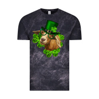 Cloud Black st. patrick's day goat clovers and leprechaun hat Vintage Tee - RanaPortraitStore