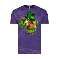 Cloud Purple st. patrick's day goat clovers and leprechaun hat Vintage Tee - RanaPortraitStore