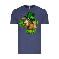 St. Patrick's Day Goat Clovers And Leprechaun Hat Vintage Tee | Teevron
