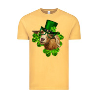 Vintage Mustard st. patrick's day goat clovers and leprechaun hat Vintage Tee - RanaPortraitStore