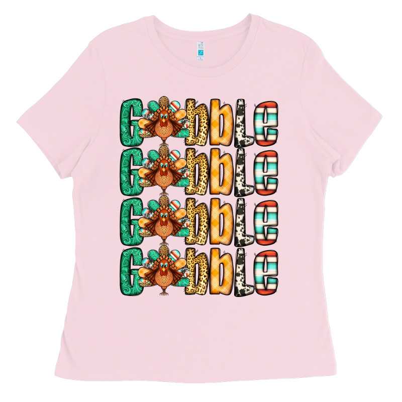 Gobble Till You Wobble Thanksgiving Turkey Ladies Tee by NancyCooperArtShop | Teevron
