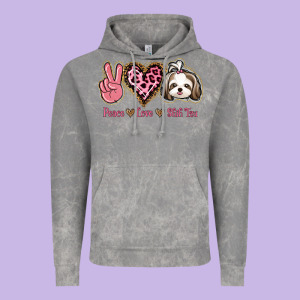 Peace Love Shih Tzu Vintage Hoodie Designed By Bettercallsaul
