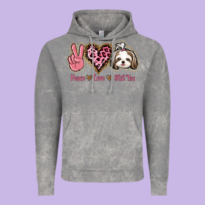 Peace Love Shih Tzu Vintage Hoodie Designed By Bettercallsaul