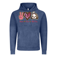Vintage Denim Peace Love Shih Tzu Vintage Hoodie - Bettercallsaul