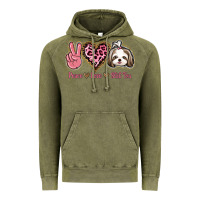 Vintage Olive Peace Love Shih Tzu Vintage Hoodie - Bettercallsaul