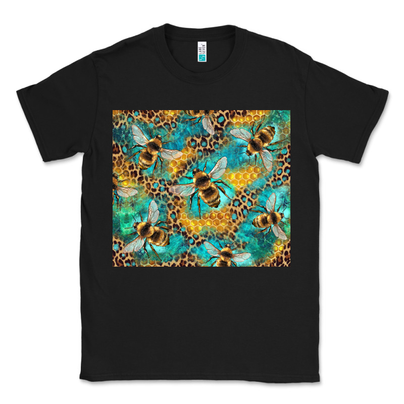 Honeycomb And Bees With Leopard Classic Tee by Artiststas | Teevron