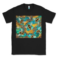 Black honeycomb and bees with leopard Classic Tee - Artiststas