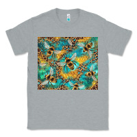 Heather Grey honeycomb and bees with leopard Classic Tee - Artiststas