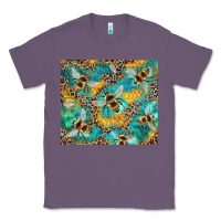 Lavender honeycomb and bees with leopard Classic Tee - Artiststas
