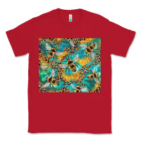 Red honeycomb and bees with leopard Classic Tee - Artiststas