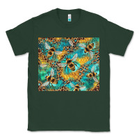 Sports Green honeycomb and bees with leopard Classic Tee - Artiststas