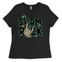 Black sham rock Ladies Tee - MaliasSmallBusiness