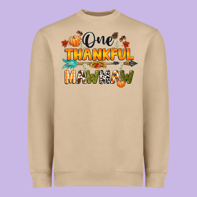 One Thankful Mawmaw Heavyweight Sweatshirt Designed By Cowgirlartshop