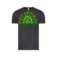 Vintage Black Saint Patricks Day Happy Go Lucky Rainbow Vintage Tee - RanaPortraitStore