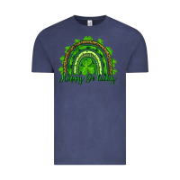 Vintage Denim Saint Patricks Day Happy Go Lucky Rainbow Vintage Tee - RanaPortraitStore