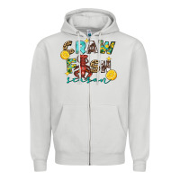 Dove Grey Crawfish season Zipper Hoodie - FaDigitalArtStudio