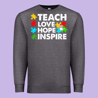 Teach Love Hope Inspire Premium Sweatshirt Designed By Cowhidedigitalart