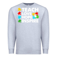 Heather Grey Teach Love Hope Inspire Premium Sweatshirt - CowhideDigitalArt