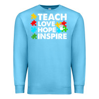 Ocean Blue Teach Love Hope Inspire Premium Sweatshirt - CowhideDigitalArt