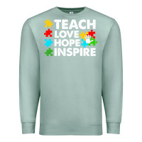 Seafoam Teach Love Hope Inspire Premium Sweatshirt - CowhideDigitalArt