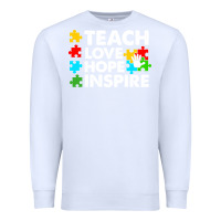 White Teach Love Hope Inspire Premium Sweatshirt - CowhideDigitalArt