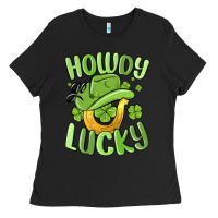 Black howdy go lucky st patrics day Ladies Tee - MaliasSmallBusiness