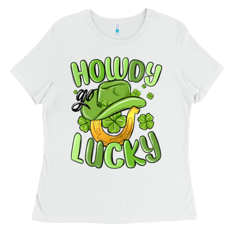 Howdy Go Lucky St Patrics Day Ladies Tee by MaliasSmallBusiness | Teevron