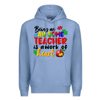 Colony Blue Being an au some teacher is a work of the heart Premium Hoodie - FaDigitalArtStudio