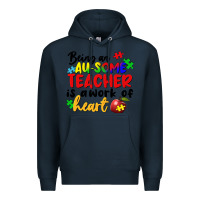 Navy Being an au some teacher is a work of the heart Premium Hoodie - FaDigitalArtStudio