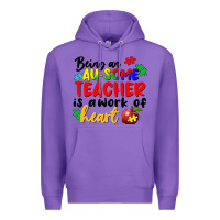 Purple Being an au some teacher is a work of the heart Premium Hoodie - FaDigitalArtStudio