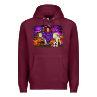 Burgundy Charolais Bull Halloween Premium Hoodie - RanaPortraitStore