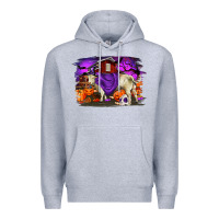 Heather Grey Charolais Bull Halloween Premium Hoodie - RanaPortraitStore