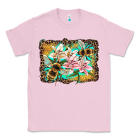 Bubblegum Pink bees and lilies with leopard Classic Tee - Artiststas
