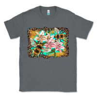 Charcoal Heather bees and lilies with leopard Classic Tee - Artiststas