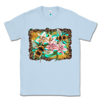 Dusty Blue bees and lilies with leopard Classic Tee - Artiststas