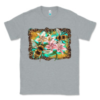 Heather Grey bees and lilies with leopard Classic Tee - Artiststas
