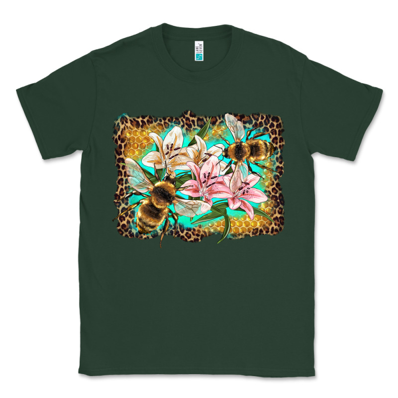 Bees And Lilies With Leopard Classic Tee by Artiststas | Teevron